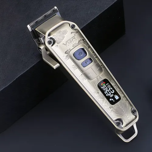 Машинка для стриження волосся й бороди VGR V-005, 5 Вт, 4 швидкості, USB-C, 8 насадок 1.5-19 мм, LED-дисплей - фото 7