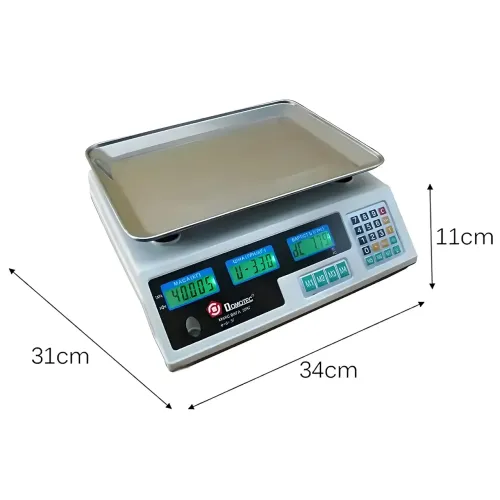 Весы торговые электронные Domotec MS-228, до 50 кг/5 г, двусторонний LCD-дисплей с подсветкой, от сети 220V и аккумулятора 6V - фото 10