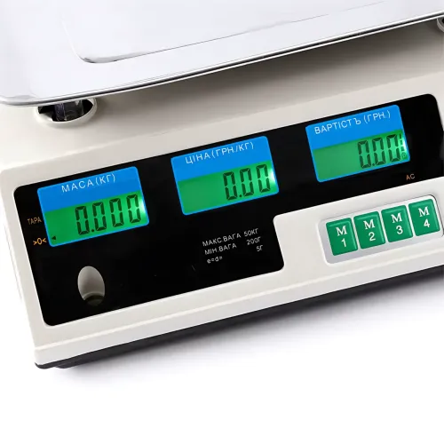Весы торговые электронные Domotec MS-228, до 50 кг/5 г, двусторонний LCD-дисплей с подсветкой, от сети 220V и аккумулятора 6V - фото 5
