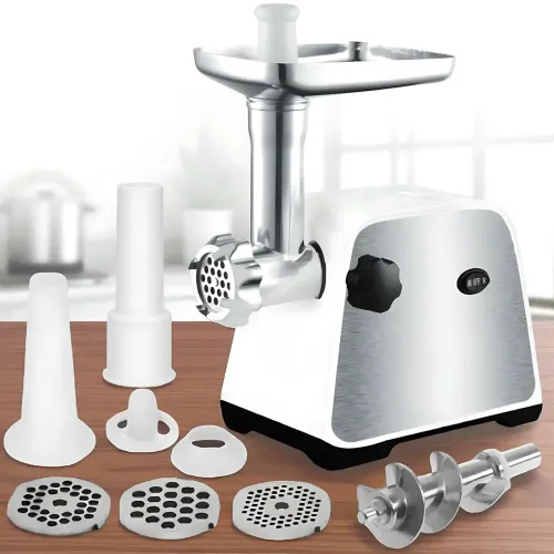 Мясорубка электрическая Domotec MS-2028, 4500 Вт, 3 решётки, насадки для колбас и кеббе, реверс, защита от перегрузки - фото 8