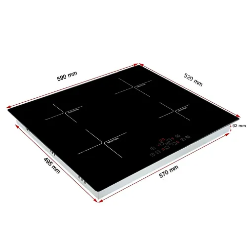 Индукционная электроплита Domotec MS-5864, настольная, 4 конфорки, 5900 Вт, сенсорное управление, склокерамика, черная - фото 9