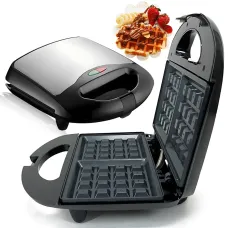 Вафельница электрическая Domotec MS-7705, 1000 Вт, 2 формы, антипригарное покрытие, терморегулятор, индикатор готовности