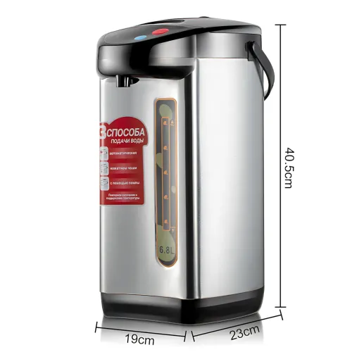 Термопот Domotec MS-6000 6 л, 800 Вт, нержавеющая сталь, автоотключение, шкала уровня воды, вращающееся основание 360° - фото 9