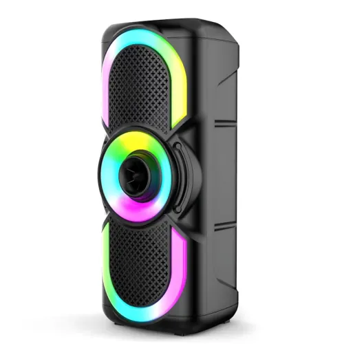 Портативная Bluetooth колонка E-4203 BT — 16 Вт, стереозвук, караоке, FM-радио, LED-подсветка, микрофон, AUX - фото 3