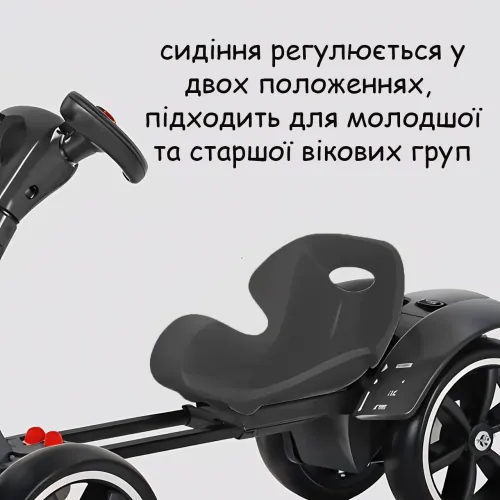 Складной детский электромобиль M-6072, 6V 4.5Ah, до 6 км/ч, с подсветкой и музыкой, 3 - 8 лет, черный - фото 6