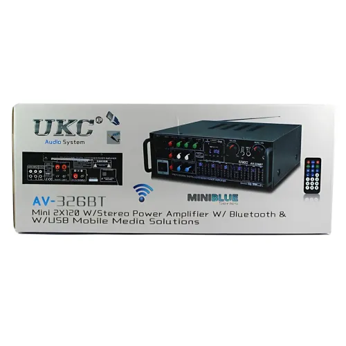 Усилитель звука AMP-326BT 300 Вт с Bluetooth, FM-радио, USB, SD, караоке, эквалайзером и пультом, стерео аудиоусилитель 2×150 Вт - фото 10