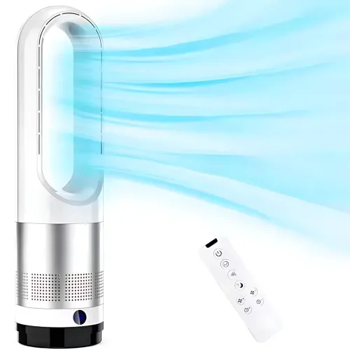 Напольный безлопастной обогреватель-вентилятор Germatic AM-018JR 1200 Вт, с дисплеем, пультом, автоповоротом 80°, зима-лето - фото 10