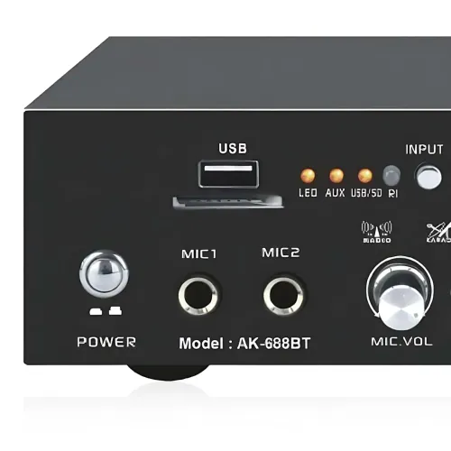 Усилитель звука AMP 688 BT 2CH — мощный двухканальный усилитель с Bluetooth, USB и пультом ДУ - фото 6
