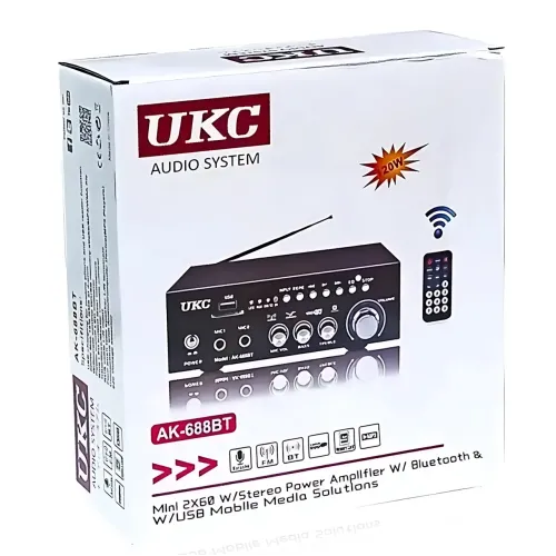 Усилитель звука AMP 688 BT 2CH — мощный двухканальный усилитель с Bluetooth, USB и пультом ДУ - фото 10