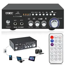 Усилитель звука AMP 688 BT 2CH — мощный двухканальный усилитель с Bluetooth, USB и пультом ДУ