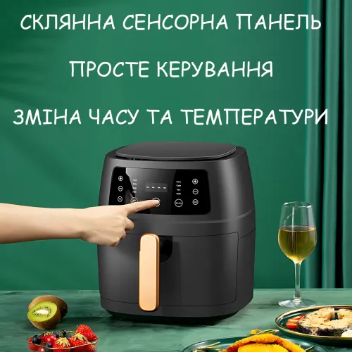 Аэрогриль Black S-18 8L MA656, аэрофритюрница 1800 Вт, чаша 8 л, сенсорное управление, антипригарная корзина, черный - фото 4