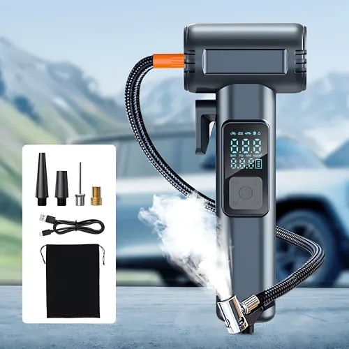 Аккумуляторный компрессор SW-201B 150 PSI 12V с цифровым дисплеем и Powerbank — портативный автомобильный насос для шин, вело - фото 10