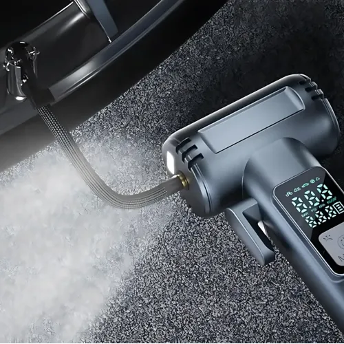 Аккумуляторный компрессор SW-201B 150 PSI 12V с цифровым дисплеем и Powerbank — портативный автомобильный насос для шин, вело - фото 6