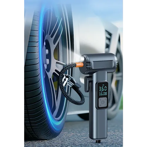 Аккумуляторный компрессор SW-201B 150 PSI 12V с цифровым дисплеем и Powerbank — портативный автомобильный насос для шин, вело - фото 7