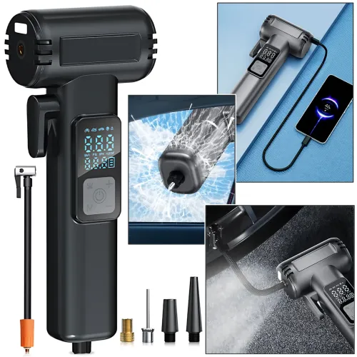 Аккумуляторный компрессор SW-201B 150 PSI 12V с цифровым дисплеем и Powerbank — портативный автомобильный насос для шин, вело