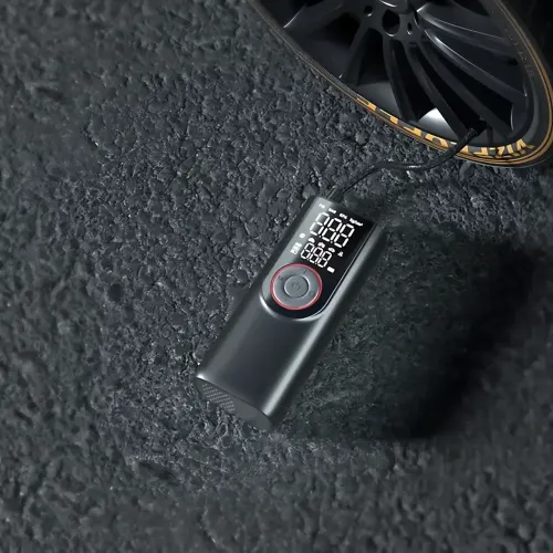 Портативний компресор ATJ-9566 (3×2000mAh, 80W, 3-150 PSI) з цифровим дисплеєм, LED-ліхтариком, Powerbank і набором насадок - фото 7