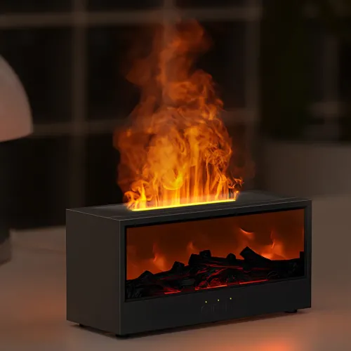 Увлажнитель воздуха-аромадиффузор с эффектом камина MA795, RGB-подсветкой, имитацией пламени, пультом и USB-портом, объем 200 мл - фото 5