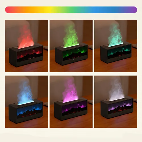 Увлажнитель воздуха-аромадиффузор с эффектом камина MA795, RGB-подсветкой, имитацией пламени, пультом и USB-портом, объем 200 мл - фото 8