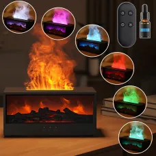 Увлажнитель воздуха-аромадиффузор с эффектом камина MA795, RGB-подсветкой, имитацией пламени, пультом и USB-портом, объем 200 мл
