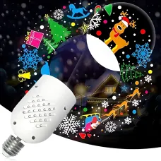 Диско-лампа с узорами AT-T10D, E27, LED, RGB, 360° вращение, лампа проектор от сети 220В
