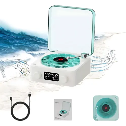 Bluetooth колонка-ночник Vinil Waves (zar88) с эффектом морской глади, генератором белого шума, часами и ретро дизайном + акб - фото 10