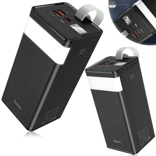 Power Bank Hoco J86A Powermaster 50000 mAh 22.5W, пауэрбанк с LED-дисплеем, фонариком, быстрой зарядкой PD20W/QC3.0, 2×USB, Type-С