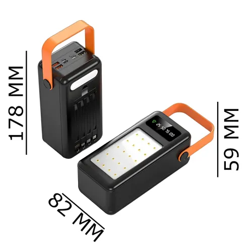 Power Bank 50000 mAh YM-643CX, внешний аккумулятор с фонариком, 4 USB, дисплей, универсальная зарядка (MicroUSB/Type-C/Lightning) - фото 10