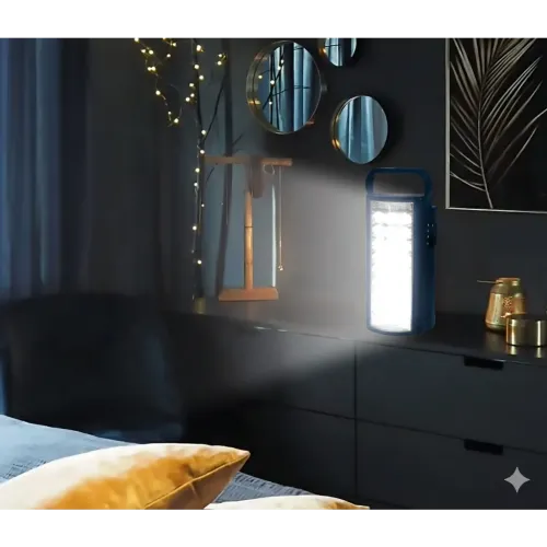 Аккумуляторный светодиодный фонарь Astra Silver RD-24, 24 LED, 80 Вт, 6V/4000 mAh, USB, SOLAR, 220В, синий - фото 8