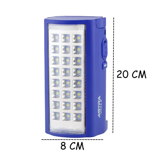 Аккумуляторный светодиодный фонарь Astra Silver RD-24, 24 LED, 80 Вт, 6V/4000 mAh, USB, SOLAR, 220В, синий - фото 9