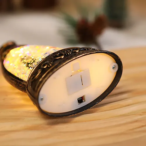 Рождественский ночник-фонарь «Снежная лампа» 14×8,5 см с LED-подсветкой, блестками и рождественскими фигурками - фото 5
