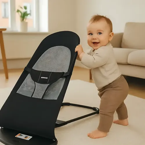 Детское кресло-шезлонг Baby Recliner Chair MA294, кресло-качалка с 3 уровнями наклона, от рождения до 2 лет, черный - фото 9