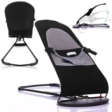 Детское кресло-шезлонг Baby Recliner Chair MA294, кресло-качалка с 3 уровнями наклона, от рождения до 2 лет, черный