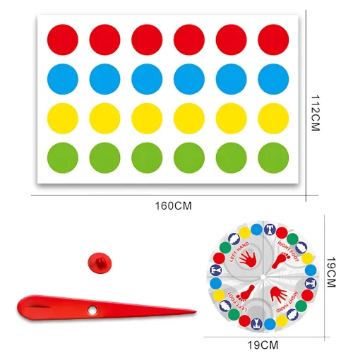 Напольная игра “Твистер” MA780 Dance Pad Toy Party Game, коврик 160×112 см, диск 19 см, для детей и взрослых, цветная коробка - фото 7