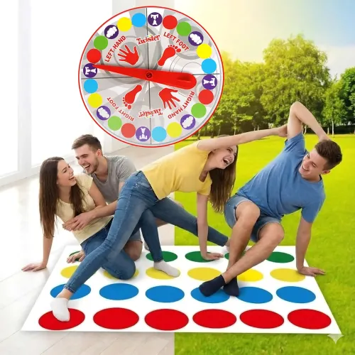 Напольная игра “Твистер” MA780 Dance Pad Toy Party Game, коврик 160×112 см, диск 19 см, для детей и взрослых, цветная коробка