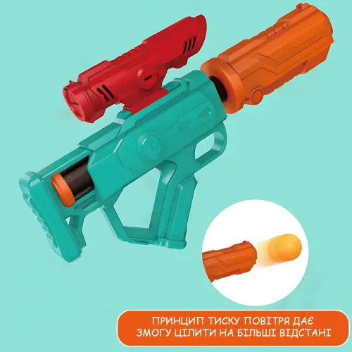 Детский тир (801-8): игрушечный пистолет с мягкими пулями + мобильная мишень, свет/звук, от 3 лет - фото 4