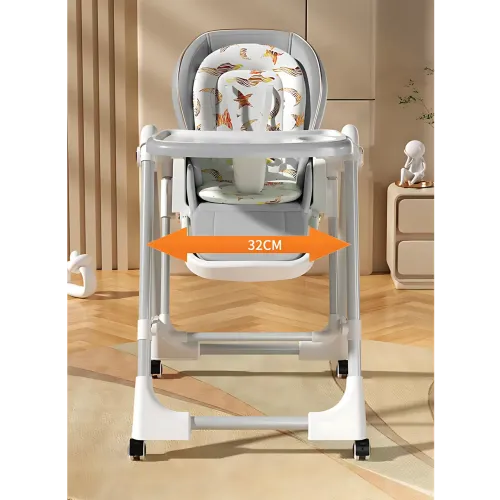 Стульчик для кормления BabyChair Z901 2-в-1: шезлонг, 4 положения спинки, 5 уровней высоты, колёса, съёмный стол - фото 3