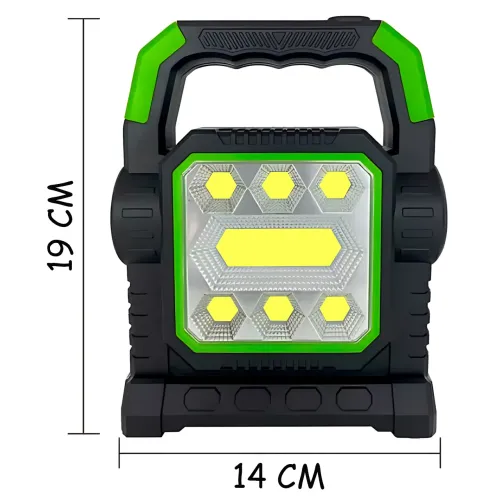 Ліхтарик із сонячною панеллю HC-7078 20W, COB+LED, 1800 лм, акумулятор 2800 мА·год, Power Bank, USB, IP44, туристичний - фото 7