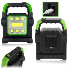 Фонарик с солнечной панелью HC-7078 20W, COB+LED, 1800 лм, аккумулятор 2800 мА·ч, Power Bank, USB, IP44, туристический