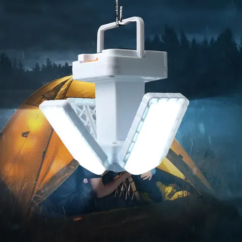 Аккумуляторный кемпинговый фонарь TORCH BL-2030 с солнечной панелью и USB-зарядкой, ручной и подвесной, LED-лампа 4 секции - фото 9