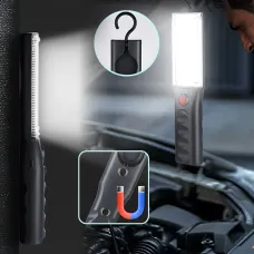 Фонарик светодиодный TORCH ZJ-1258 с магнитом и крюком, 1000 лм, COB LED, USB-зарядка, 5 режимов, встроенный аккумулятор, черный