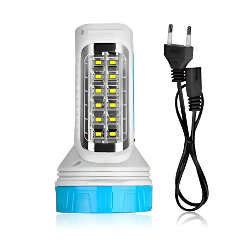 Фонарик аккумуляторный TORCH SG-1983, 800 лм, 2 режима, COB + SMD LED, 1200 мАч, 220V, боковая лампа, индикатор заряда Белый с голубым - фото 2