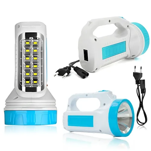 Фонарик аккумуляторный TORCH SG-1983, 800 лм, 2 режима, COB + SMD LED, 1200 мАч, 220V, боковая лампа, индикатор заряда Белый с голубым