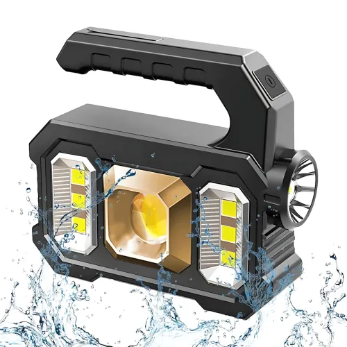 Ручной аккумуляторный фонарь TORCH KJ-208T с солнечной панелью, 6 режимов, COB+SMD LED, Power Bank, дальность 300м, USB и AA/18650 - фото 3