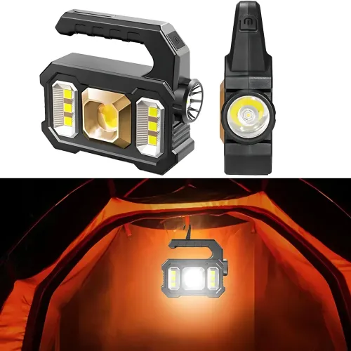 Ручной аккумуляторный фонарь TORCH KJ-208T с солнечной панелью, 6 режимов, COB+SMD LED, Power Bank, дальность 300м, USB и AA/18650 - фото 6