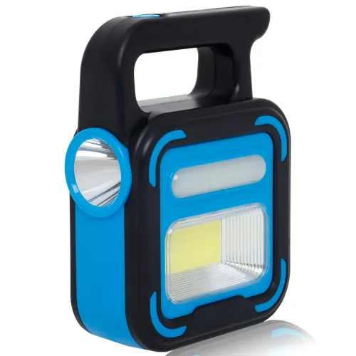 Аккумуляторный фонарь Bailong BL-925 Torch + Solar, COB+LED, Power Bank, солнечная панель, USB, влагозащищённый Черно-желтый - фото 2