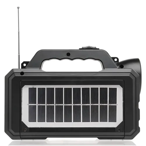 Туристический ручной фонарь GD-8077FM Solar с солнечной батареей, Power Bank 4000 мАч, FM-радио, 2 LED-лампы 3 Вт, USB-выход - фото 5