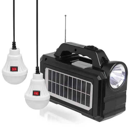 Туристический ручной фонарь GD-8077FM Solar с солнечной батареей, Power Bank 4000 мАч, FM-радио, 2 LED-лампы 3 Вт, USB-выход - фото 3
