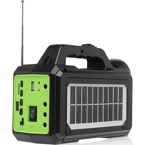 Туристический ручной фонарь GD-8077FM Solar с солнечной батареей, Power Bank 4000 мАч, FM-радио, 2 LED-лампы 3 Вт, USB-выход - фото 6