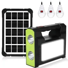 Зарядная станция GD Super GD-C7 с солнечной панелью 3,5 Вт, 30 Вт LED, Power Bank 4000 мАч, 3 LED-лампы, USB, автономная система