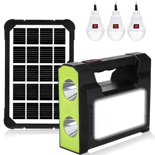 Зарядная станция GD Super GD-C7 с солнечной панелью 3,5 Вт, 30 Вт LED, Power Bank 4000 мАч, 3 LED-лампы, USB, автономная система